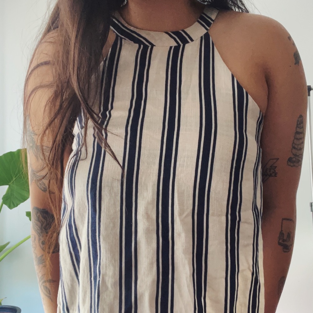 JOA LINEN STRIPED TOP